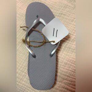 Men's Silver Flip Flops